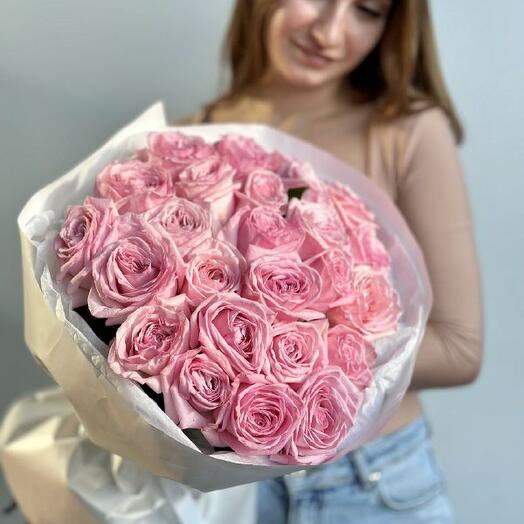 25 роз ароматной Pink O Hara