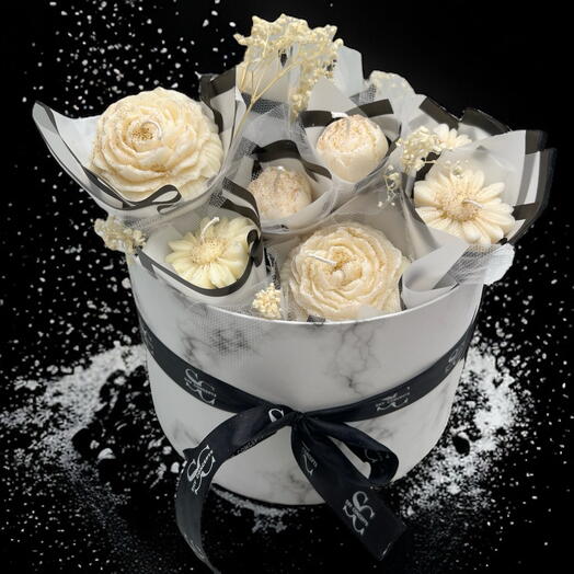All White Candles Bouquet