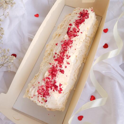 Меренговый рулет с кремчизом и вишнёвым конфи🧁🌸