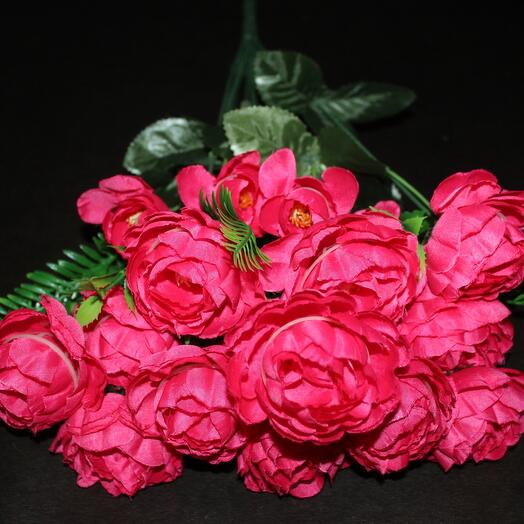 Искусственные цветы кустовые Розы розовые