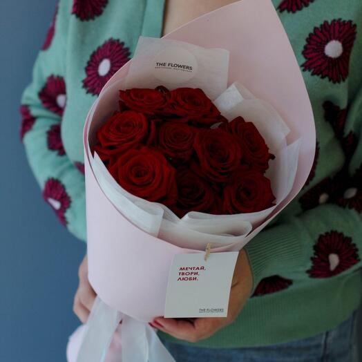 Rose Diamond 9 ramo de rosas rojas