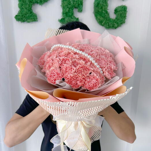 50 pieces Pink Carnations bouquet