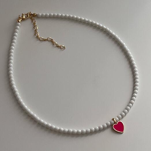 Чокер из гранённого Агата с сердечком