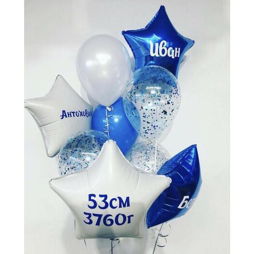 Fountain of helium balloons "Metric"