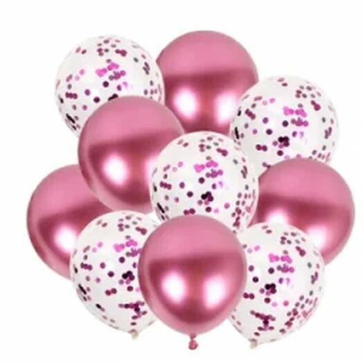 SET OF PINK CONFETTI BALLOONS