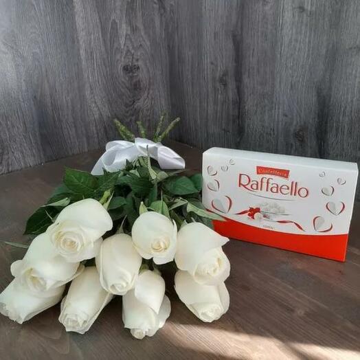 9 роз и Raffaello