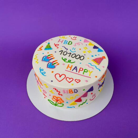 Торт на день рождения HBD