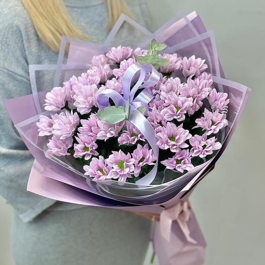 Букет из кустовых хризантем Purple