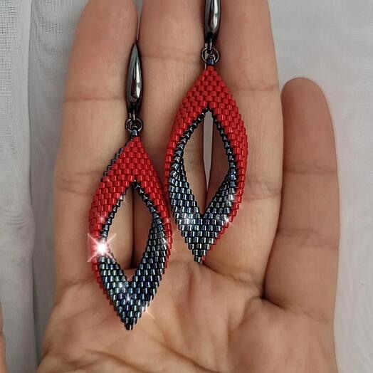 Серьги листики