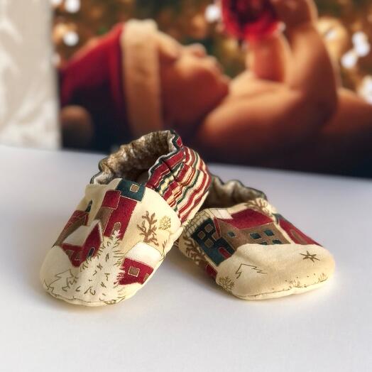 Пинетки малышу двусторонние 10см новогодние ручная работа