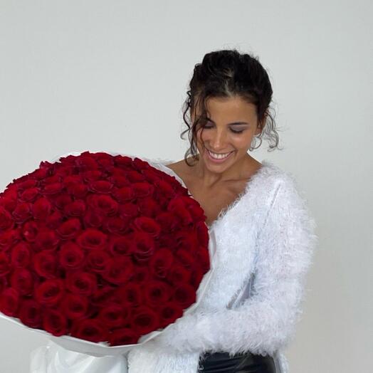 101 RED ROSES «ISABELLE» L SIZE