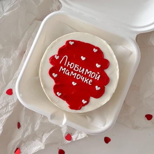 Бенто-торт любимой мамочке(ваниль-клубника-хрустящие шарики)