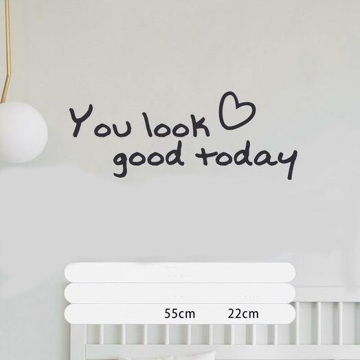 Наклейка интерьерная большая надпись на стену "You look good today" на стекло, стену, мебель, дверь 55х22см