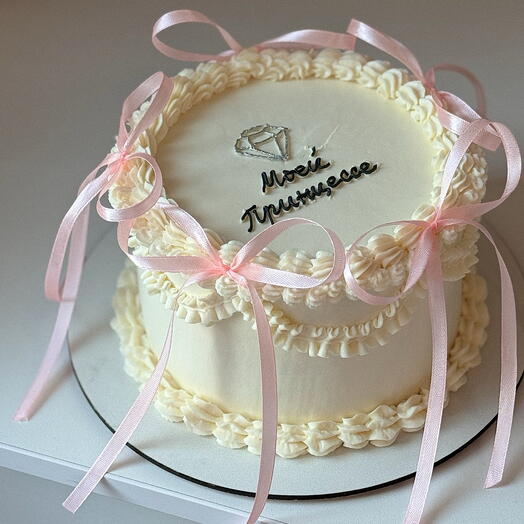 Торт в винтажном стиле ламбет с бантиками 🎀
