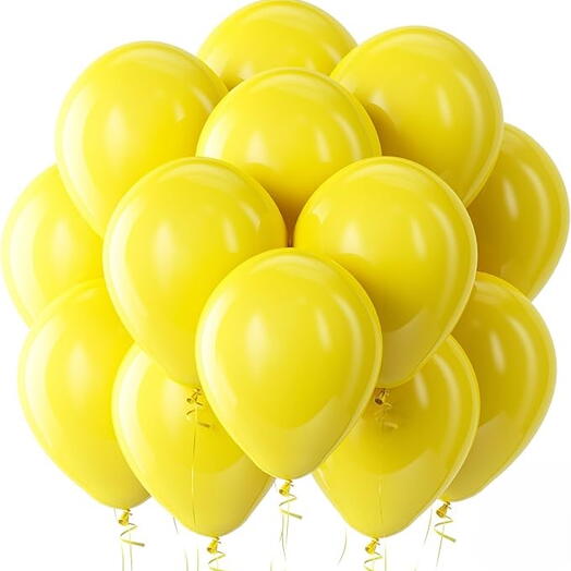 15 Yellow Helium Balloons Set