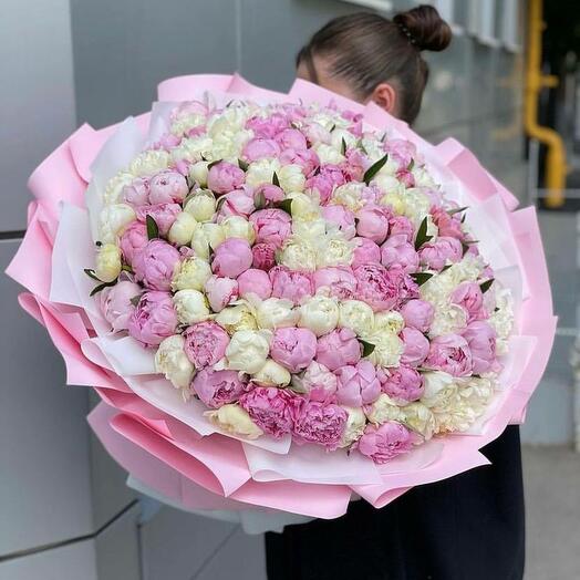 Bouquet of 101 peonies mix