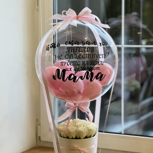 Шар баблс с мыльными розами