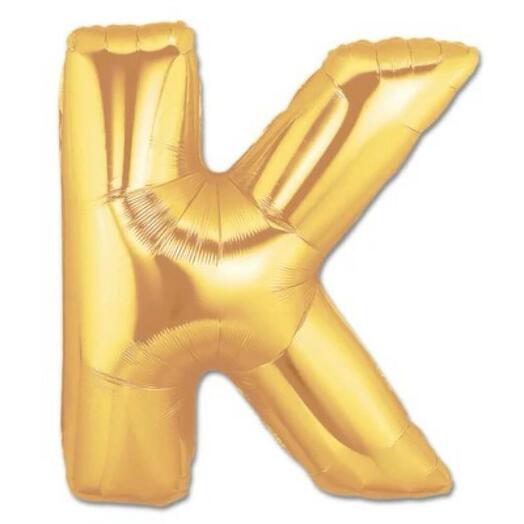 Letter K Golden Foil Balloon