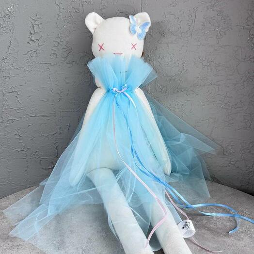 Игрушка ручной работы "Белая мишка" 40см FT1060