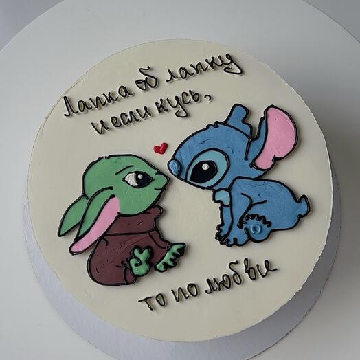 Торт на 1 кг со стичем и грогу "Лапка об лапку"