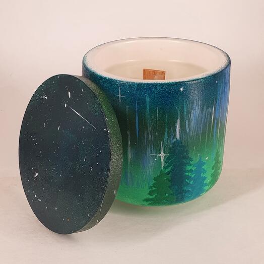 Свеча ароматическая "Северное сияние" с ароматом "Гранат, асаи, имбирь"