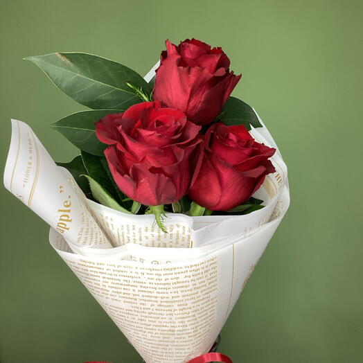 Three red roses