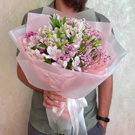 7 альстромерий в розовом