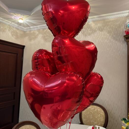 Набор из красных сердец