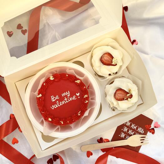 Бенто-торт и Капкейки на 14 февраля «be my valentine