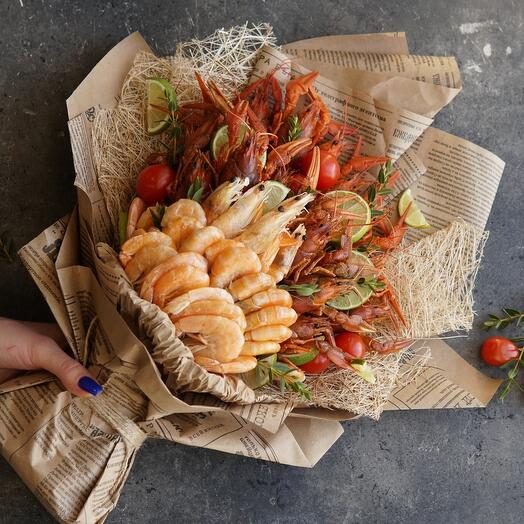 Букет с раками и креветками 🦞