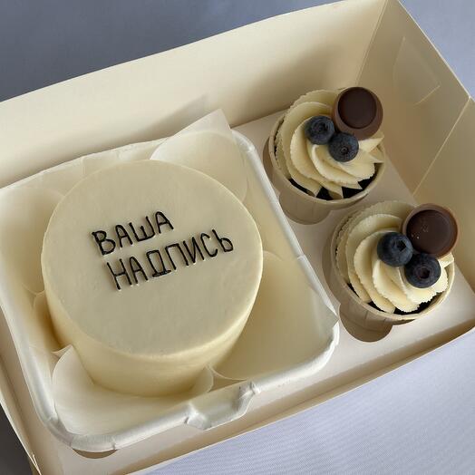 Набор бенто+капкейки с вашей надписью /рисунком для папы