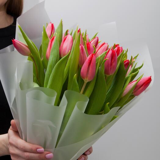 Букет красных тюльпанов, 25 шт., 45 см. Florentika