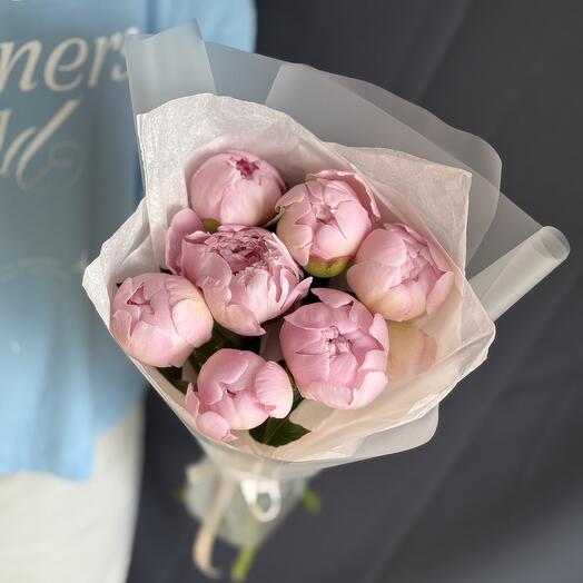 Pink peonies , 7 pieces