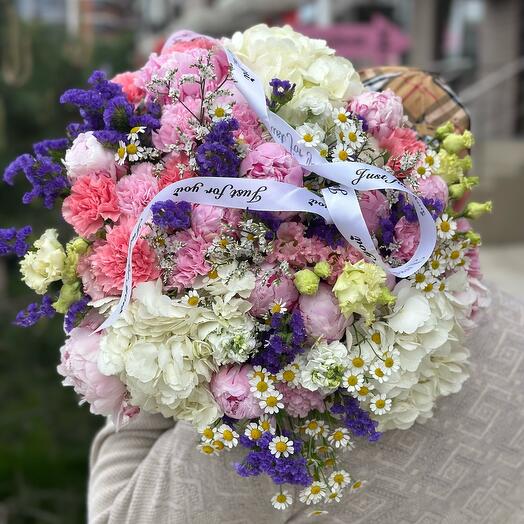 Большой премиальный букет 💐 Пионы/Гортензия/Танацетум