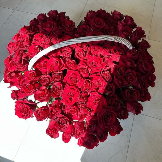 Basket of red roses