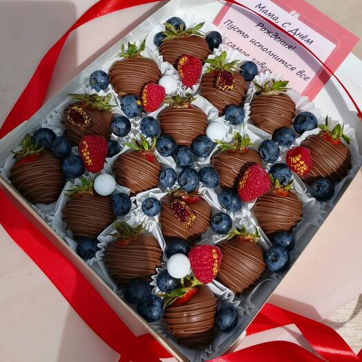 🍓Клубника🍓🔥в молочном шоколаде с голубикой🫐, сет 16