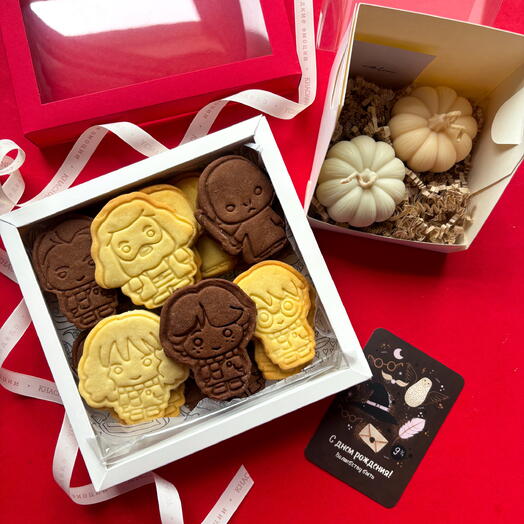 Набор волшебника маленький: "печенье Гарри и свечи тыквы" на Новый год Тайному Санте, дочке, сыну, подростку, подруге, коллеге