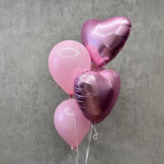 Воздушное розовое облако 🎈 набор из 5 шаров ☁️️🫧🍭🦄🌻