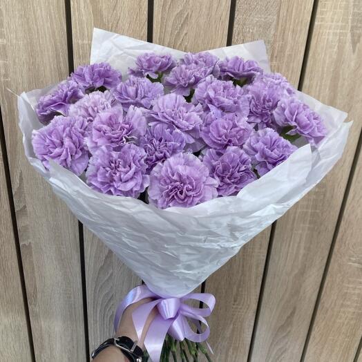 💜🌸 Лаконичный монобукет из волшебных лунных диантусов (гвоздик) 21 штука