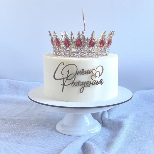 Торт с короной и блёстками 1,5 кг