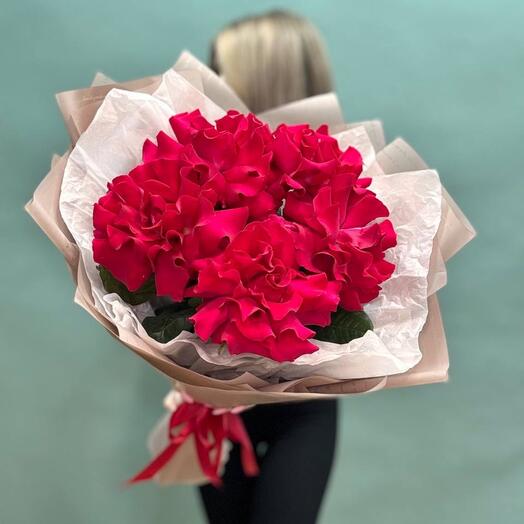 5 Французских малиновых роз