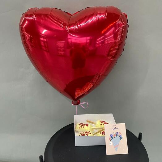 Набор бананов в шоколаде с фольгированным шаром