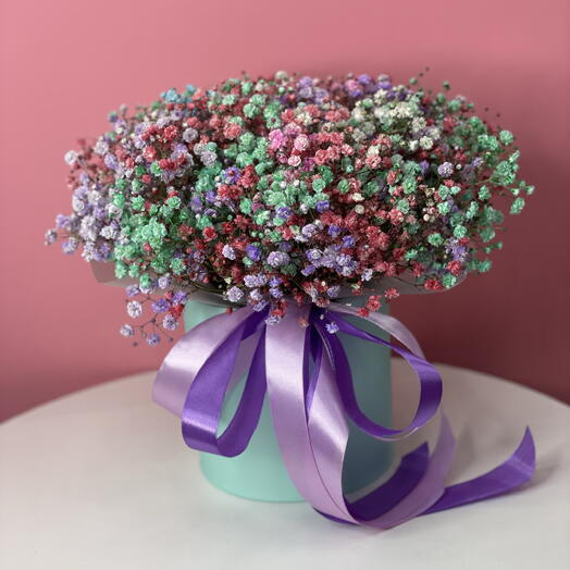 Разноцветная гипсофила в коробочке