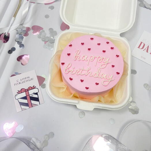 Бенто розовый Happy Birthday