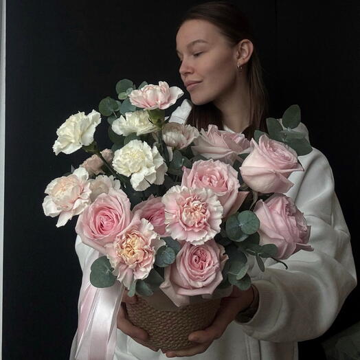 Нежная композиция в джуте🌸