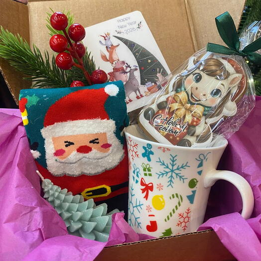 Подарочный Новогодний набор 5 предметов Яркий Праздник