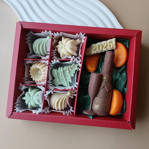 Ассорти конфет из бельгийского шоколада на Новый 2026 год
