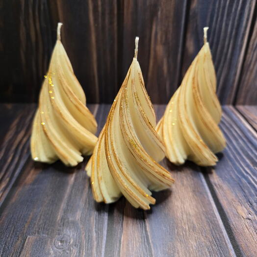 Свеча Елочка витая белая 3шт