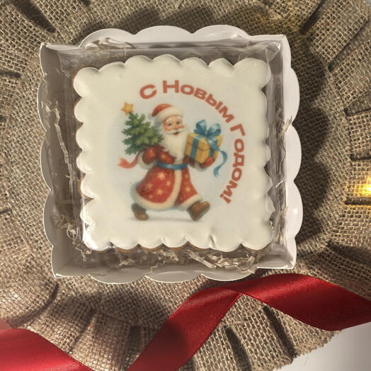 Имбирный пряник Ретро 10×10 см (оживающий) в подарочной упаковке