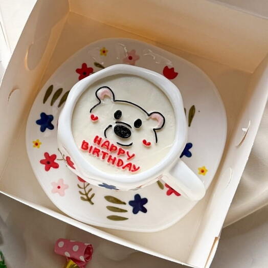 Торт в кружке с днём рождения Happy birthday